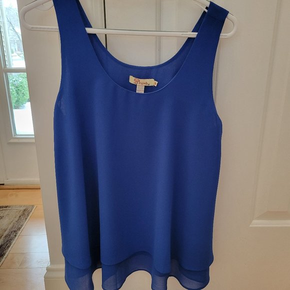 Aryeh Tops Aryeh Sleeveless Layered Royal Blue Top Size M Poshmark